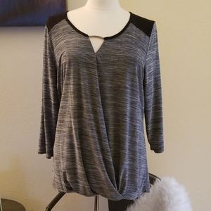 Grey/blk blouse